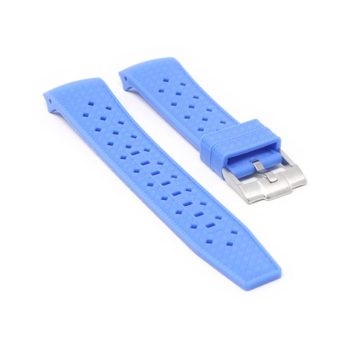 bs2.5b Angle Blue StrapsCo Fitted Textured Rubber Watch Band Strap For Blancpain x Swatch Fifty Fathoms