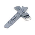bs2.7 Cross Grey StrapsCo Fitted Textured Rubber Watch Band Strap For Blancpain x Swatch Fifty Fathoms