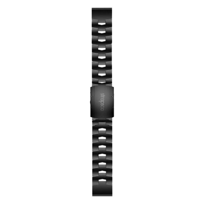 g.m14.mb Upright Black StrapsCo Vented Titanium Bracelet for Garmin Quickfit 22 Quickfit26