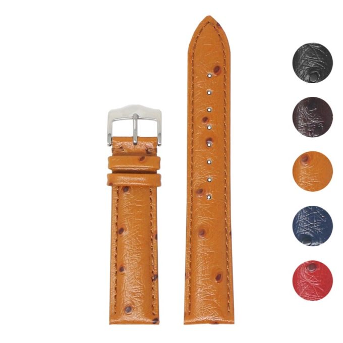 st35 Gallery StrapsCo Ostrich Embossed Leather Watch Band Strap 18mm 20mm 22mm