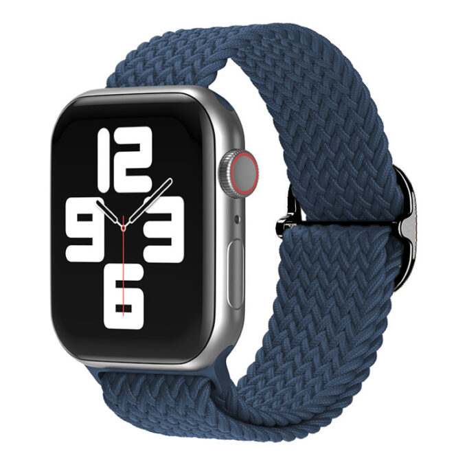 a.ny6.5b Navy Blue StrapsCo Braided Stretch Band Strap for Apple Watch 38mm 40mm 41mm 42mm 44mm 45mm 49mm