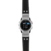 g.d2bv.ds15 Main Black with Ivory Stictching StrapsCo DASSARI Pilot Leather Watch Band with Brush Silver Buckle 22mm