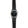 g.d2bv.ds15 Main Black with Ivory Stictching StrapsCo DASSARI Pilot Leather Watch Band with Matte Black Buckle 22mm