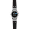 g.d2bv.ds15 Main Black with Red Stictching StrapsCo DASSARI Pilot Leather Watch Band with Brush Silver Buckle 22mm