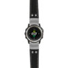 g.d2ch.ds15 Main Black with Ivory Stictching StrapsCo DASSARI Pilot Leather Watch Band with Brush Silver Buckle 22mm