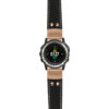 g.d2ch.ds15 Main Black with Ivory Stictching StrapsCo DASSARI Pilot Leather Watch Band with Rose Gold Buckle 22mm