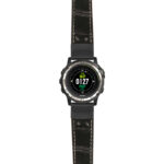 g.d2ch.ds16 Main Black StrapsCo DASSARI Croc Embossed Leather Pilot Watch Band with Matte Black Buckle 22mm