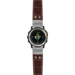 g.d2ch.ds16 Main Brown StrapsCo DASSARI Croc Embossed Leather Pilot Watch Band with Brush Silver Buckle 22mm