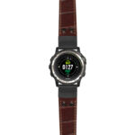 g.d2ch.ds16 Main Brown StrapsCo DASSARI Croc Embossed Leather Pilot Watch Band with Matte Black Buckle 22mm