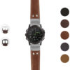 g.d2dpx.ds14 Gallery Tan StrapsCo DASSARI Vintage Leather Pilot Watch Band with Brush Silver Buckle 22mm