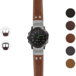 g.d2dpx.ds14 Gallery Tan StrapsCo DASSARI Vintage Leather Pilot Watch Band with Brush Silver Buckle 22mm