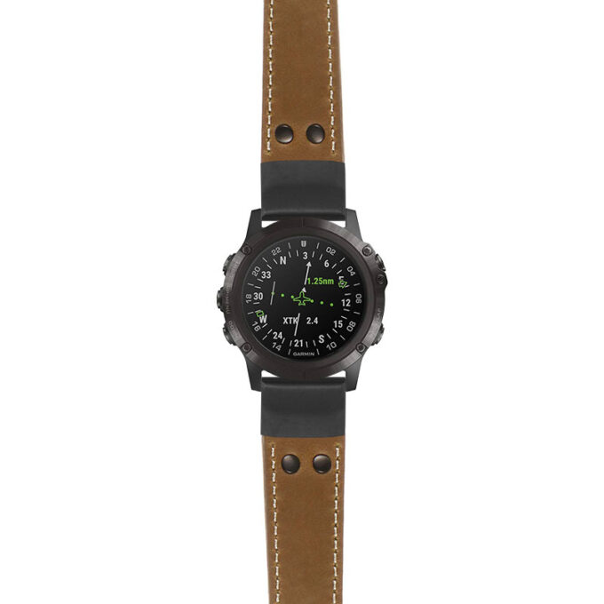 g.d2dpx.ds14 Main Khaki StrapsCo DASSARI Vintage Leather Pilot Watch Band with Matte Black Buckle 22mm