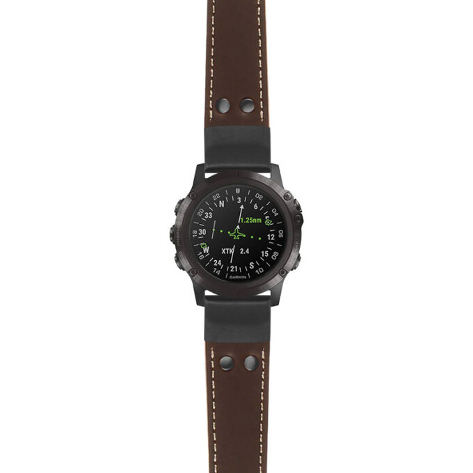 g.d2dpx.ds15 Main Brown StrapsCo DASSARI Pilot Leather Watch Band with Matte Black Buckle 22mm