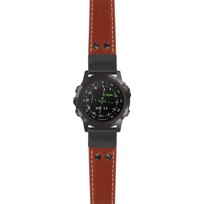 g.d2dpx.ds15 Main Rust StrapsCo DASSARI Pilot Leather Watch Band with Matte Black Buckle 22mm