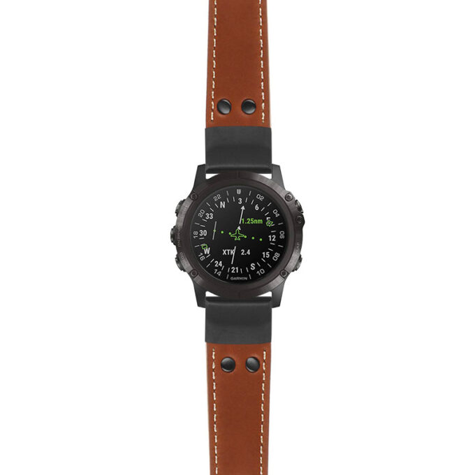 g.d2dpx.ds15 Main Tan StrapsCo DASSARI Pilot Leather Watch Band with Matte Black Buckle 22mm