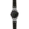 g.d2dpx.ds16 Main Black StrapsCo DASSARI Croc Embossed Leather Pilot Watch Band with Brush Silver Buckle 22mm
