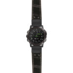 g.d2dpx.ds16 Main Black StrapsCo DASSARI Croc Embossed Leather Pilot Watch Band with Matte Black Buckle 22mm