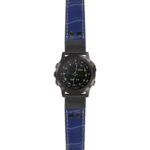 g.d2dpx.ds16 Main Blue StrapsCo DASSARI Croc Embossed Leather Pilot Watch Band with Matte Black Buckle 22mm