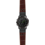 g.d2dpx.ds16 Main Brown StrapsCo DASSARI Croc Embossed Leather Pilot Watch Band with Matte Black Buckle 22mm