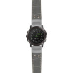 g.d2dpx.ds16 Main Grey StrapsCo DASSARI Croc Embossed Leather Pilot Watch Band with Brush Silver Buckle 22mm