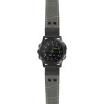 g.d2dpx.ds16 Main Grey StrapsCo DASSARI Croc Embossed Leather Pilot Watch Band with Matte Black Buckle 22mm