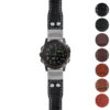 g.d2dpx.iw1 Gallery Black with White Stitching StrapsCo DASSARI Aviator Crocodile Embossed Leather Strap 22mm