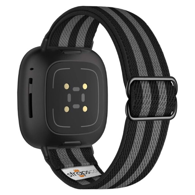ny100.1.7.mb Back Bond StrapsCo Nylon Stretch Watch Band Strap For Fitbit Versa 3 Versa 4 Sense 2