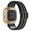 ny100.1.7.yg Back Bond StrapsCo Nylon Stretch Watch Band Strap For Fitbit Versa 3 Versa 4 Sense 2