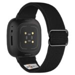 ny100.1.mb Back Black StrapsCo Nylon Stretch Watch Band Strap For Fitbit Versa 3 Versa 4 Sense 2