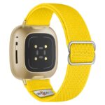 ny100.10.yg Back Yellow StrapsCo Nylon Stretch Watch Band Strap For Fitbit Versa 3 Versa 4 Sense 2