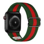 ny100.11.6.mb Back Green & Red StrapsCo Nylon Stretch Watch Band Strap For Apple Watch 38mm 40mm 41mm 42mm 44mm 45mm 49mm