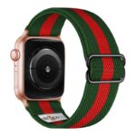 ny100.11.6.rg Back Green & Red StrapsCo Nylon Stretch Watch Band Strap For Apple Watch 38mm 40mm 41mm 42mm 44mm 45mm 49mm
