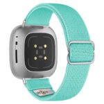 ny100.11b.ss Back Mint Green StrapsCo Nylon Stretch Watch Band Strap For Fitbit Versa 3 Versa 4 Sense 2