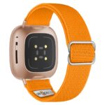 ny100.12.rg Back Orange StrapsCo Nylon Stretch Watch Band Strap For Fitbit Versa 3 Versa 4 Sense 2