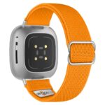 ny100.12.ss Back Orange StrapsCo Nylon Stretch Watch Band Strap For Fitbit Versa 3 Versa 4 Sense 2