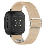 ny100.17.mb Back Khaki StrapsCo Nylon Stretch Watch Band Strap For Fitbit Versa 3 Versa 4 Sense 2