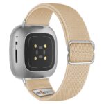 ny100.17.ss Back Khaki StrapsCo Nylon Stretch Watch Band Strap For Fitbit Versa 3 Versa 4 Sense 2