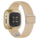 ny100.17.yg Back Khaki StrapsCo Nylon Stretch Watch Band Strap For Fitbit Versa 3 Versa 4 Sense 2