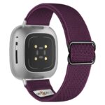 ny100.18.ss Back Purple StrapsCo Nylon Stretch Watch Band Strap For Fitbit Versa 3 Versa 4 Sense 2