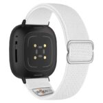 ny100.22.mb Back White StrapsCo Nylon Stretch Watch Band Strap For Fitbit Versa 3 Versa 4 Sense 2