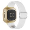 ny100.22.yg Back White StrapsCo Nylon Stretch Watch Band Strap For Fitbit Versa 3 Versa 4 Sense 2