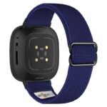 ny100.5.mb Back Blue StrapsCo Nylon Stretch Watch Band Strap For Fitbit Versa 3 Versa 4 Sense 2