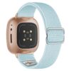 ny100.5b.rg Back Light Blue StrapsCo Nylon Stretch Watch Band Strap For Fitbit Versa 3 Versa 4 Sense 2