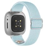 ny100.5b.ss Back Light Blue StrapsCo Nylon Stretch Watch Band Strap For Fitbit Versa 3 Versa 4 Sense 2