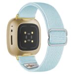 ny100.5b.yg Back Light Blue StrapsCo Nylon Stretch Watch Band Strap For Fitbit Versa 3 Versa 4 Sense 2