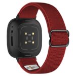 ny100.6b.mb Back Dark Red StrapsCo Nylon Stretch Watch Band Strap For Fitbit Versa 3 Versa 4 Sense 2
