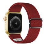 ny100.6b.yg Back Dark Red StrapsCo Nylon Stretch Watch Band Strap For Apple Watch 38mm 40mm 41mm 42mm 44mm 45mm 49mm