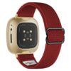 ny100.6b.yg Back Dark Red StrapsCo Nylon Stretch Watch Band Strap For Fitbit Versa 3 Versa 4 Sense 2