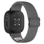 ny100.7.mb Back Grey StrapsCo Nylon Stretch Watch Band Strap For Fitbit Versa 3 Versa 4 Sense 2