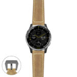 g.d2a.p560a Main Beige StrapsCo DASSARI Salvage Thick Padded Distressed Italian Leather Watch Band Strap with Matte Black Buckle